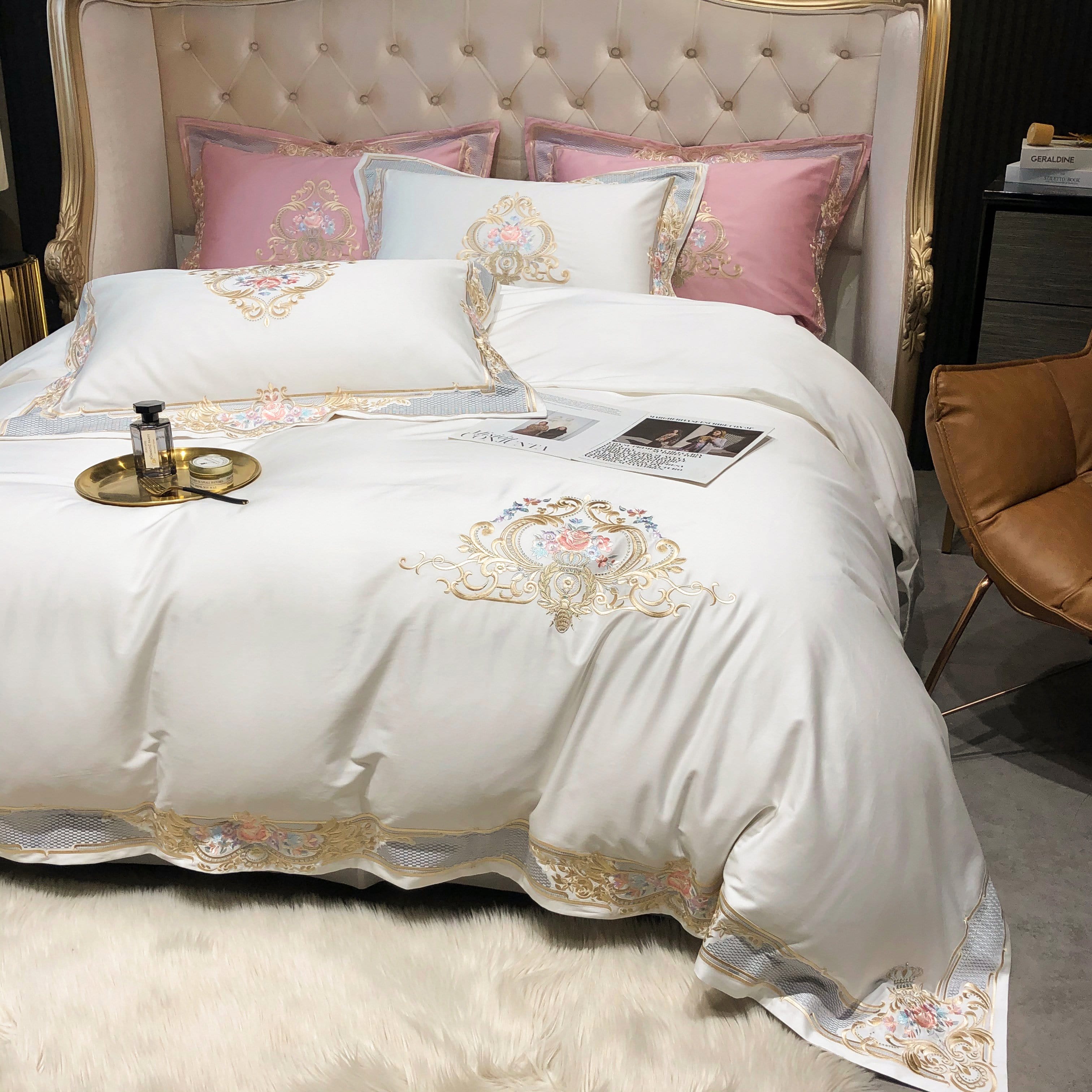 Prarie White Duvet Cover Set (Long-staple Sateen Cotton)