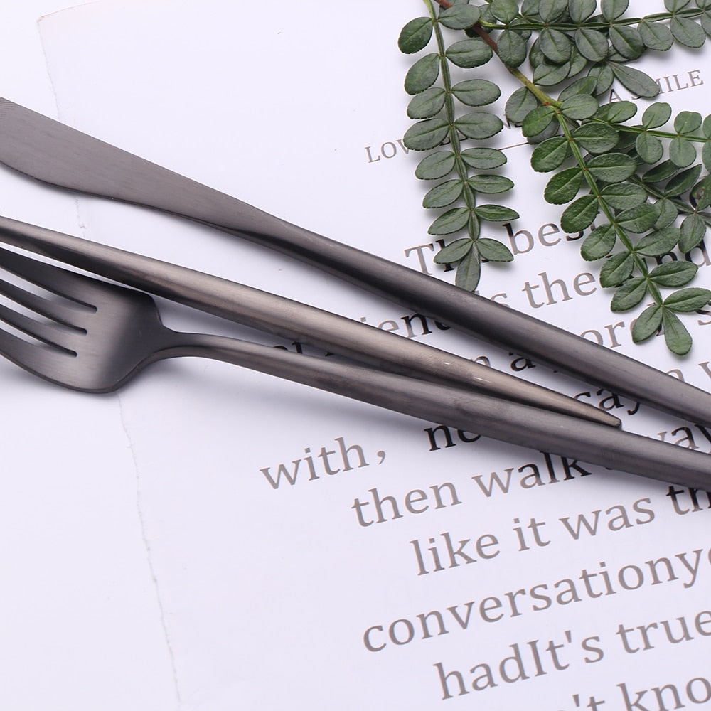 Matte Black Flatware Set