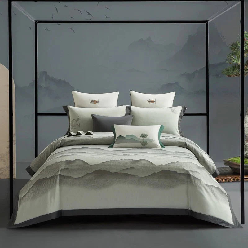 Tranquille Valleys Duvet Cover Set (Long-Staple Sateen Cotton)