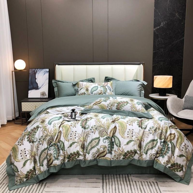 Verdant Paisley Duvet Cover Set (Long-Staple Sateen Cotton)