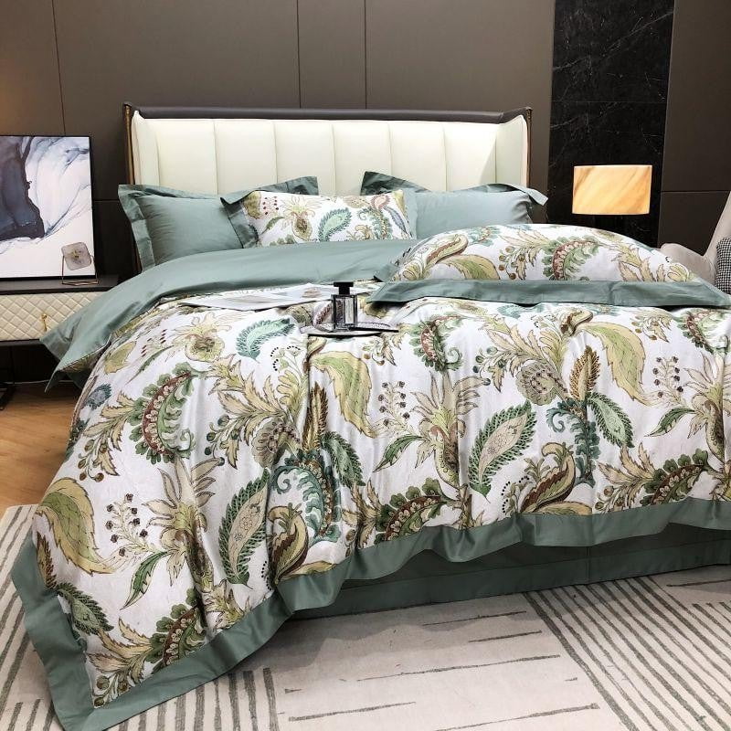 Verdant Paisley Duvet Cover Set (Long-Staple Sateen Cotton)