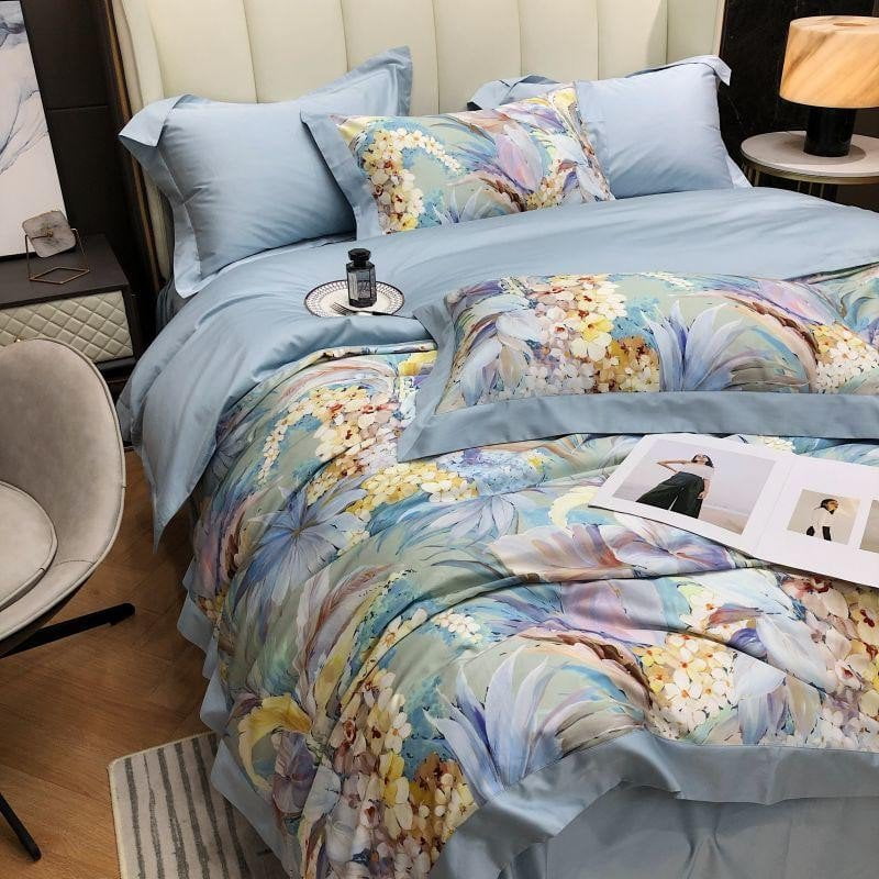 Hortensia Haven Duvet Cover Set (Long-Staple Sateen Cotton)