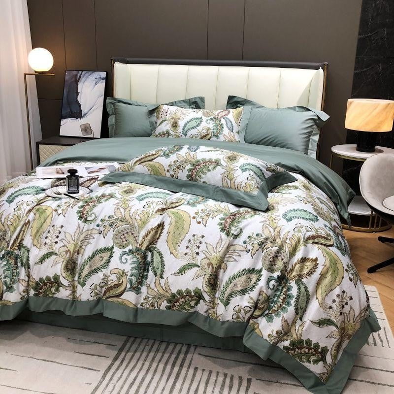 Verdant Paisley Duvet Cover Set (Long-Staple Sateen Cotton)