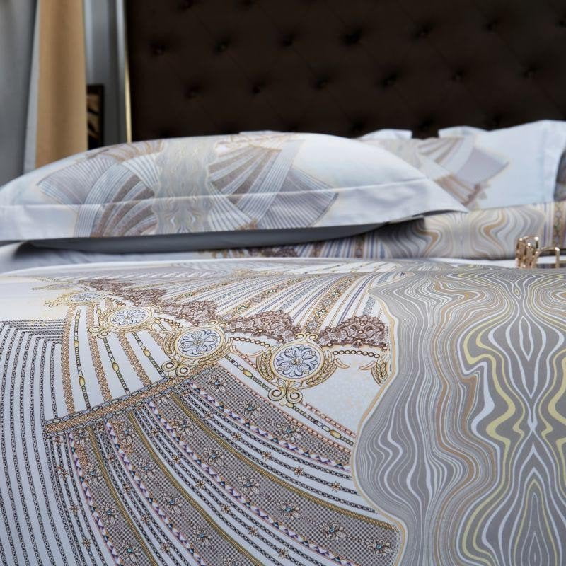 Silver Sails Duvet Cover Set (Long-staple Sateen Cotton)