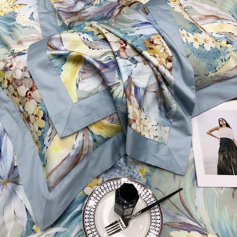 Hortensia Haven Duvet Cover Set (Long-Staple Sateen Cotton)