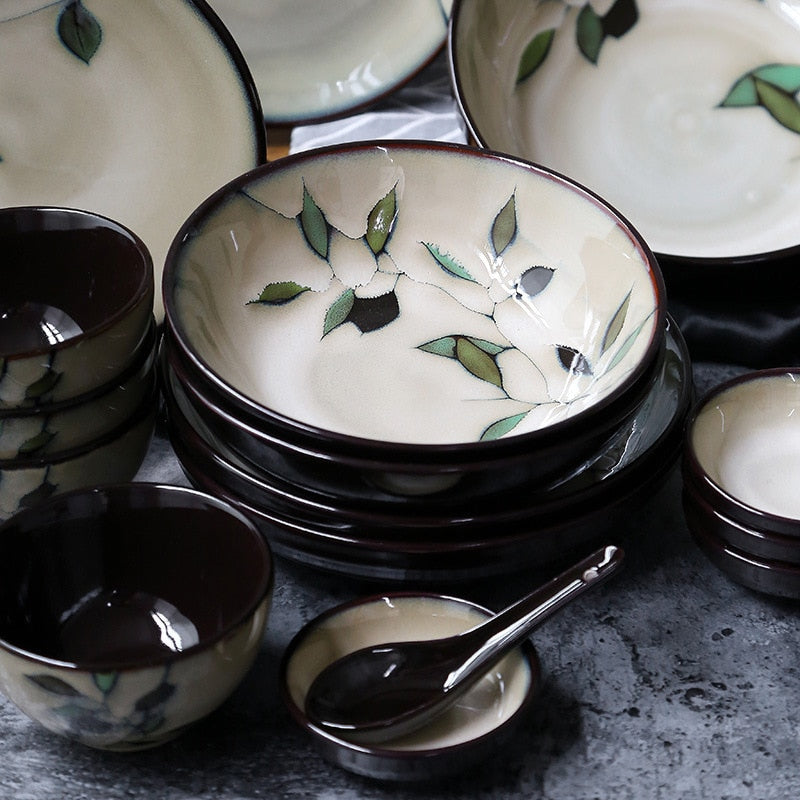 Hand Painted Evergreen Dining Set