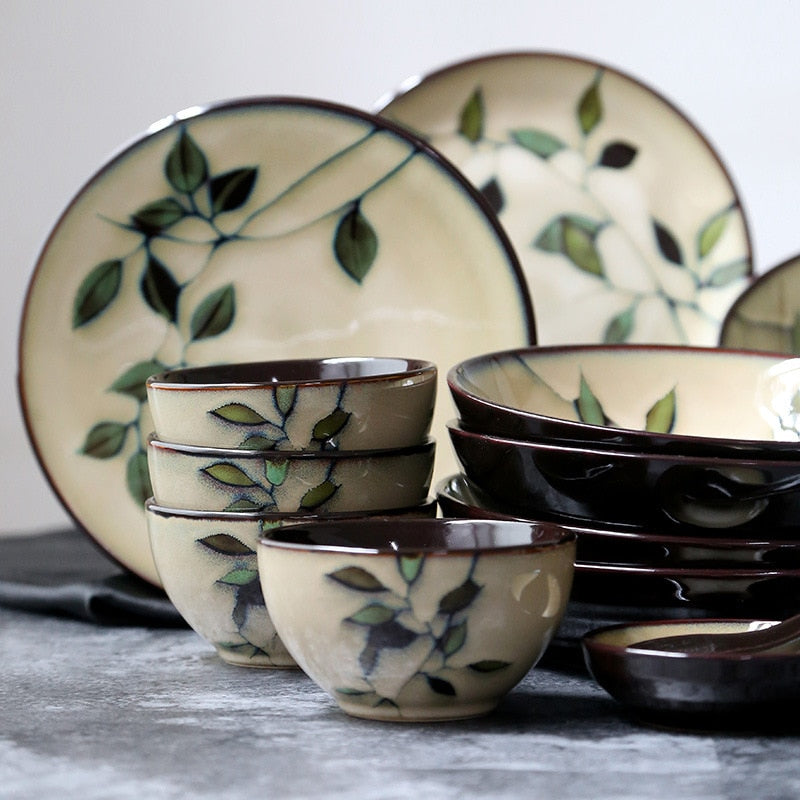 Hand Painted Evergreen Dining Set