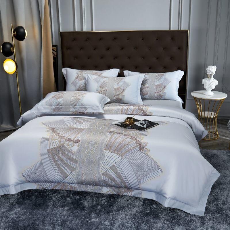 Silver Sails Duvet Cover Set (Long-staple Sateen Cotton)
