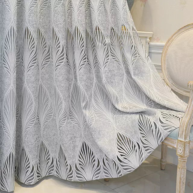 Leaf Woven Lace Curtain