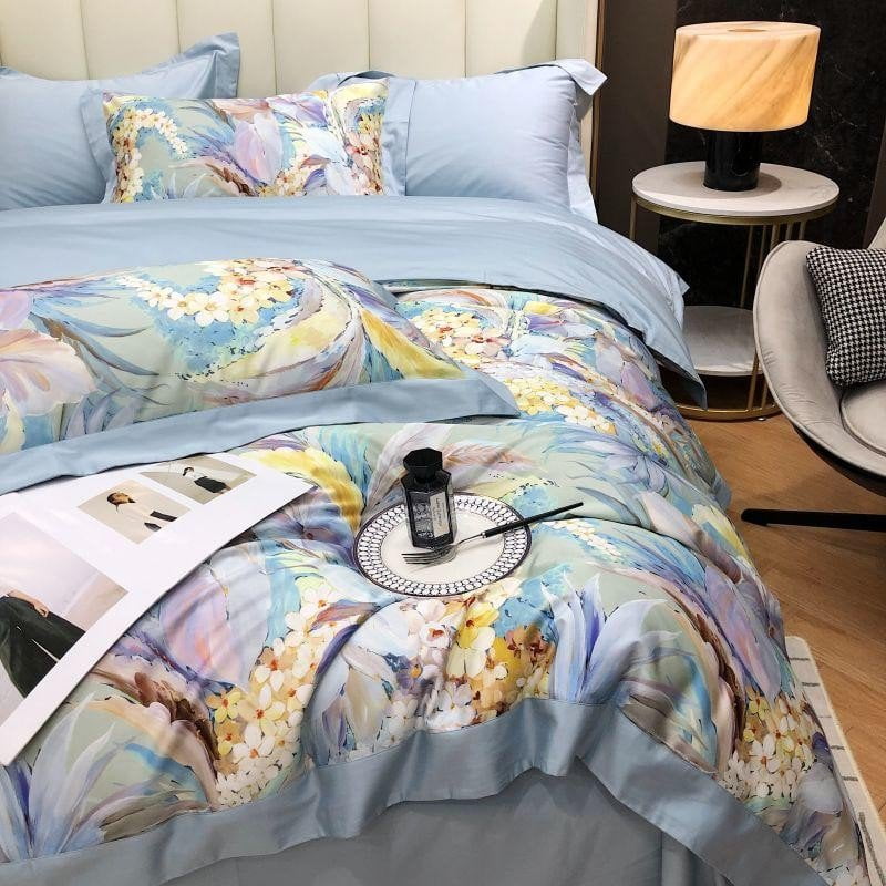 Hortensia Haven Duvet Cover Set (Long-Staple Sateen Cotton)
