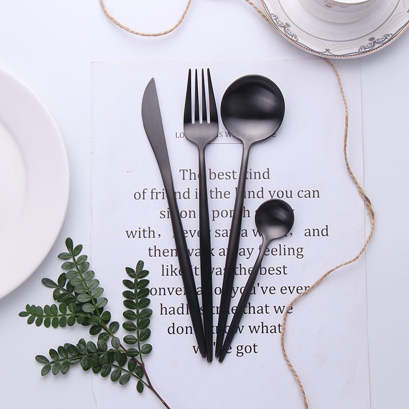 Matte Black Flatware Set