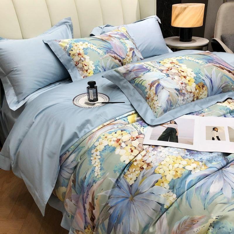 Hortensia Haven Duvet Cover Set (Long-Staple Sateen Cotton)