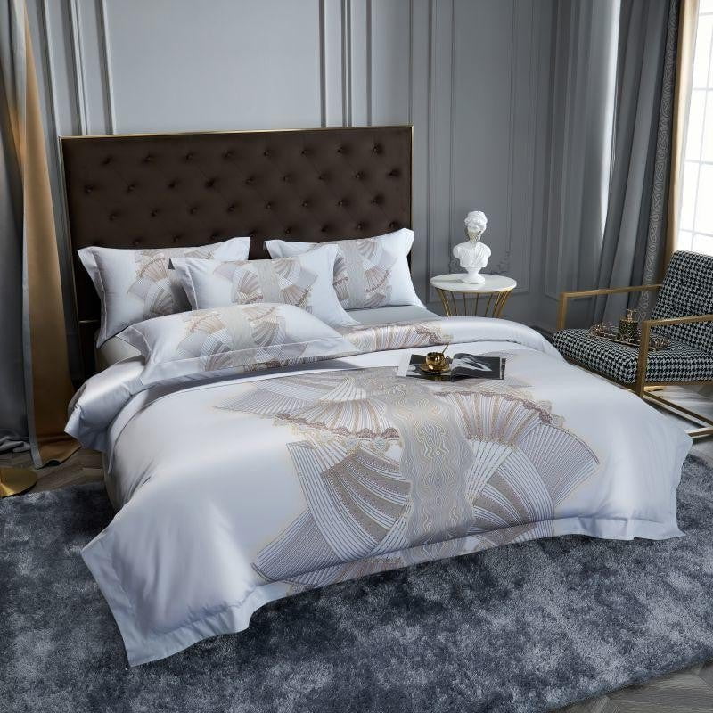Silver Sails Duvet Cover Set (Long-staple Sateen Cotton)