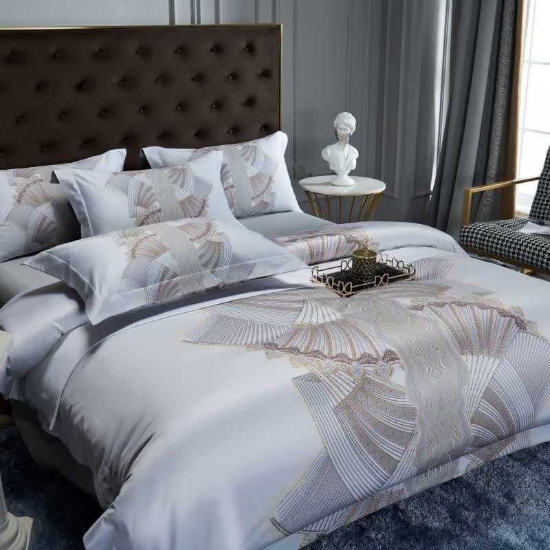 Silver Sails Duvet Cover Set (Long-staple Sateen Cotton)