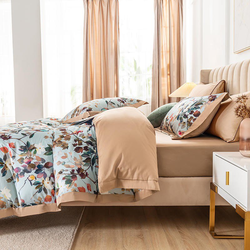 Watercolor Bloom Duvet Cover Set (Long-Staple Sateen Cotton)