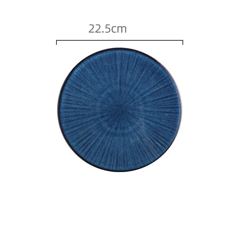 Nordic Ocean Blue Ceramic Dining Set