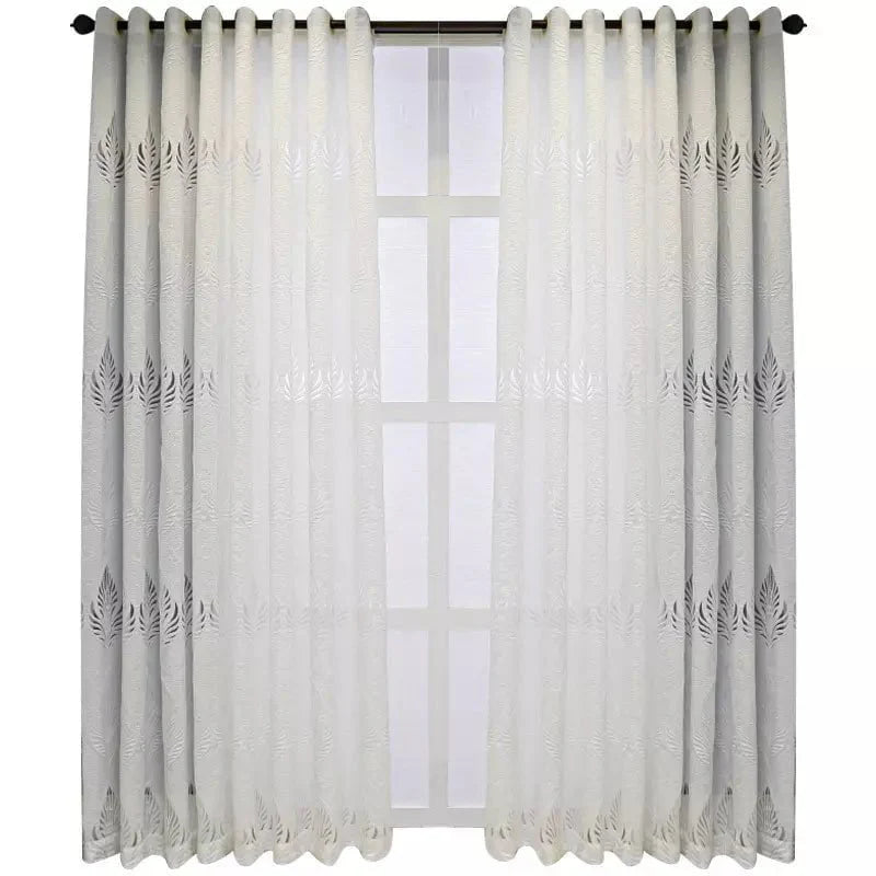 Leaf Woven Lace Curtain