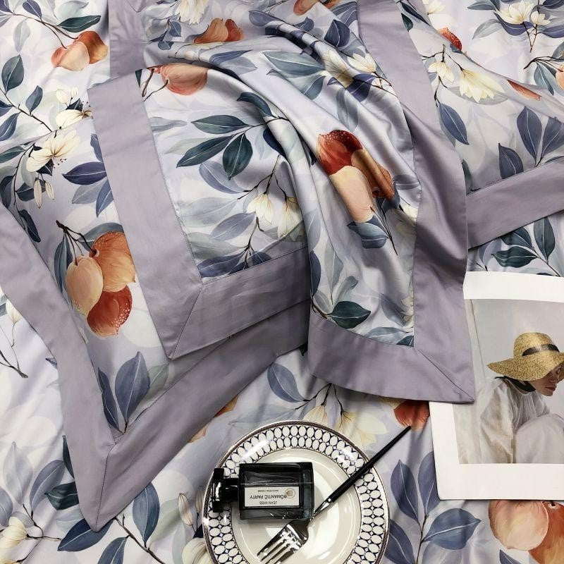 Lavender Bloom Duvet Cover Set (Long-Staple Sateen Cotton)