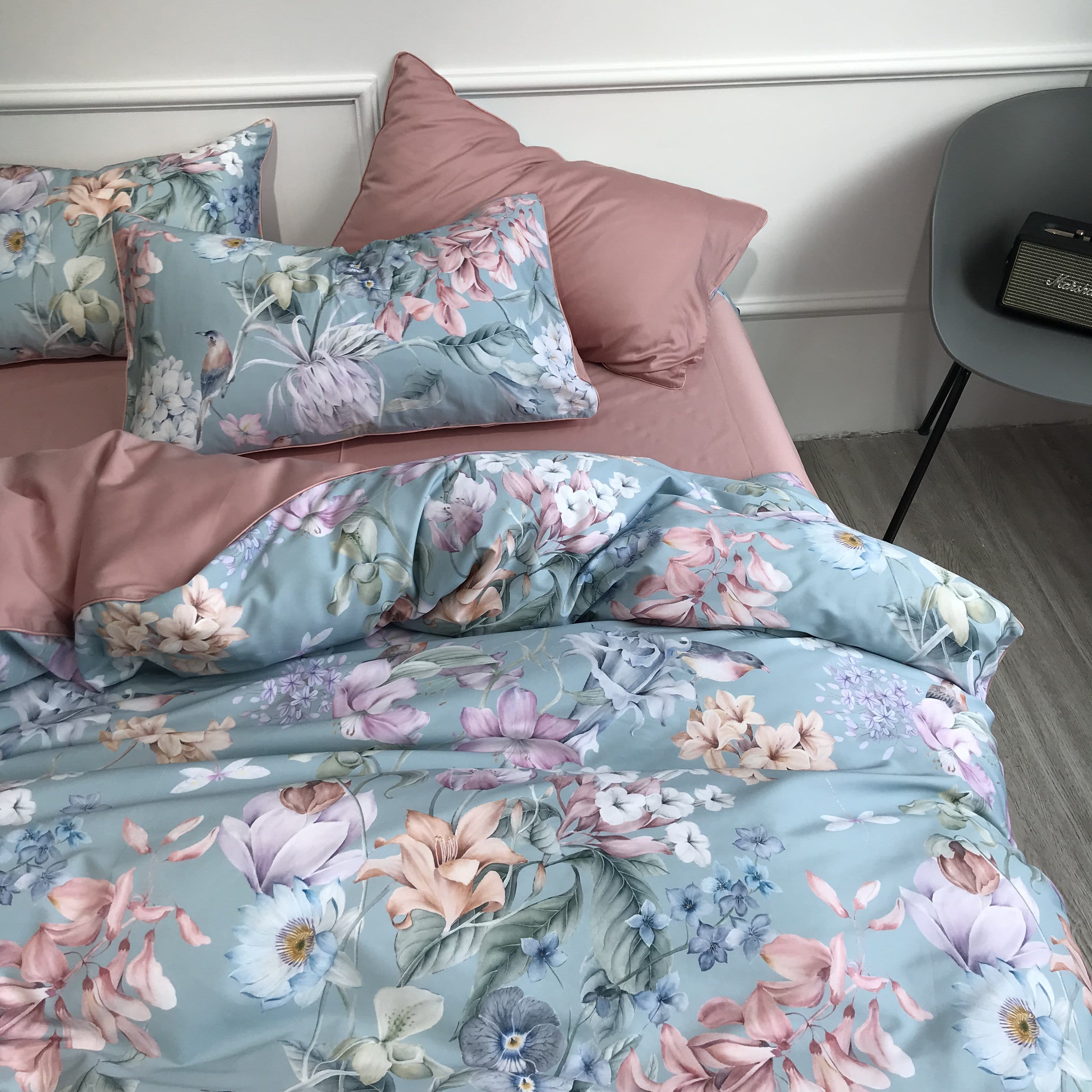 Sunset Blues Duvet Cover Set (Long-staple Sateen Cotton)