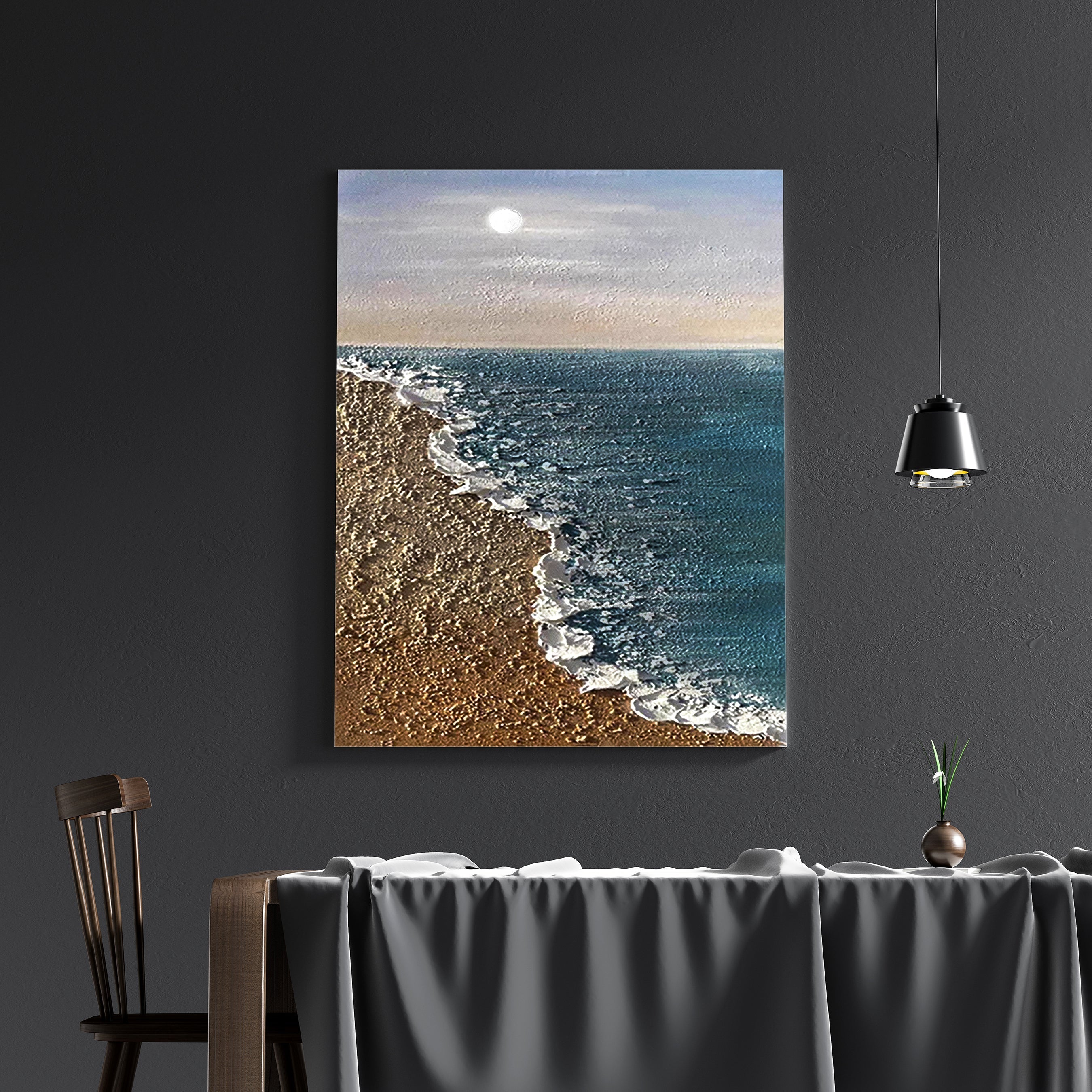 Ocean Large Coastal Palette Knife Painting On Canvas