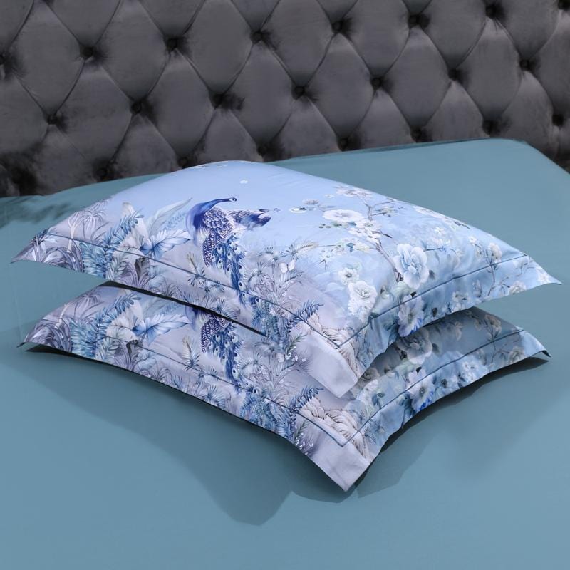 Blue Solaire Duvet Cover Set (Long-staple Sateen Cotton)
