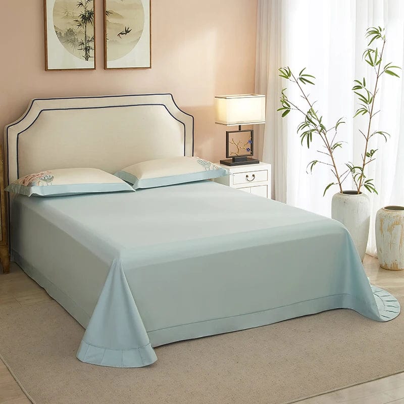Lotus Blue Duvet Cover Set (Long-Staple Sateen Cotton)