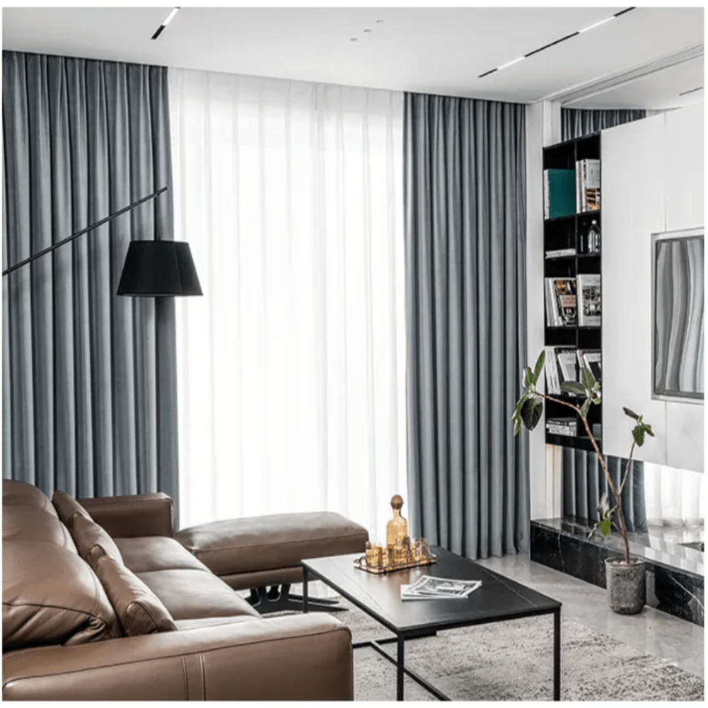 Dusk Drizzle Velvet Blackout Drapes