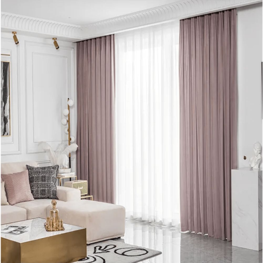 Dusty Rose Velvet Blackout Drapes