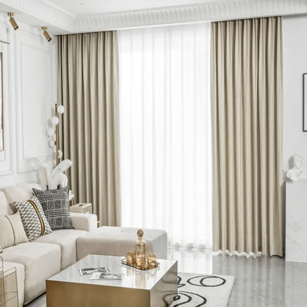 Ivory Clouds Velvet Blackout Drapes