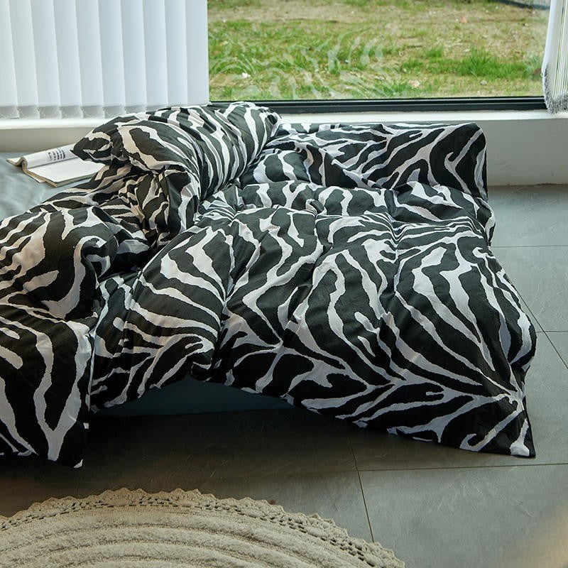 Zebra Zen Duvet Cover Set (Long-Staple Sateen Cotton)