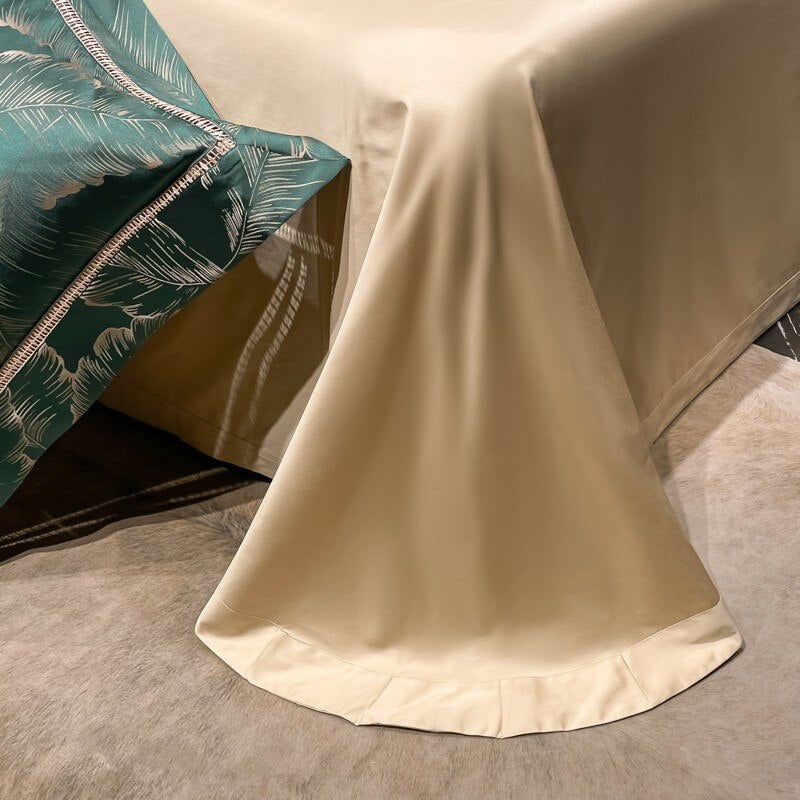 Verdant Leavescape Duvet Cover Set (Long-Staple Sateen Cotton)
