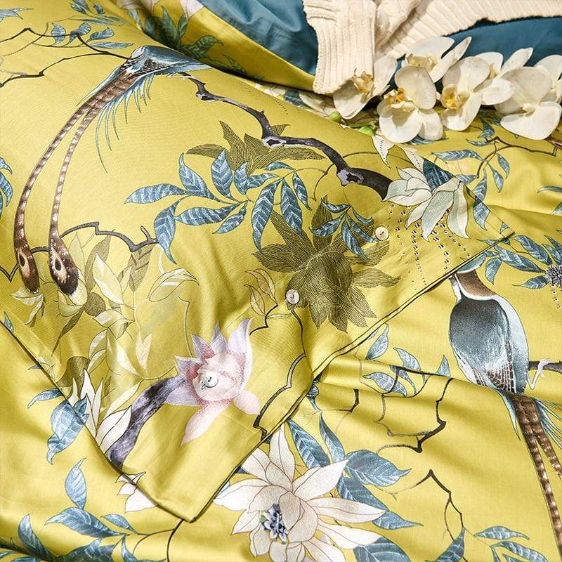 Tranquility Yellow Pillowcase Set (Long-staple Sateen Cotton)