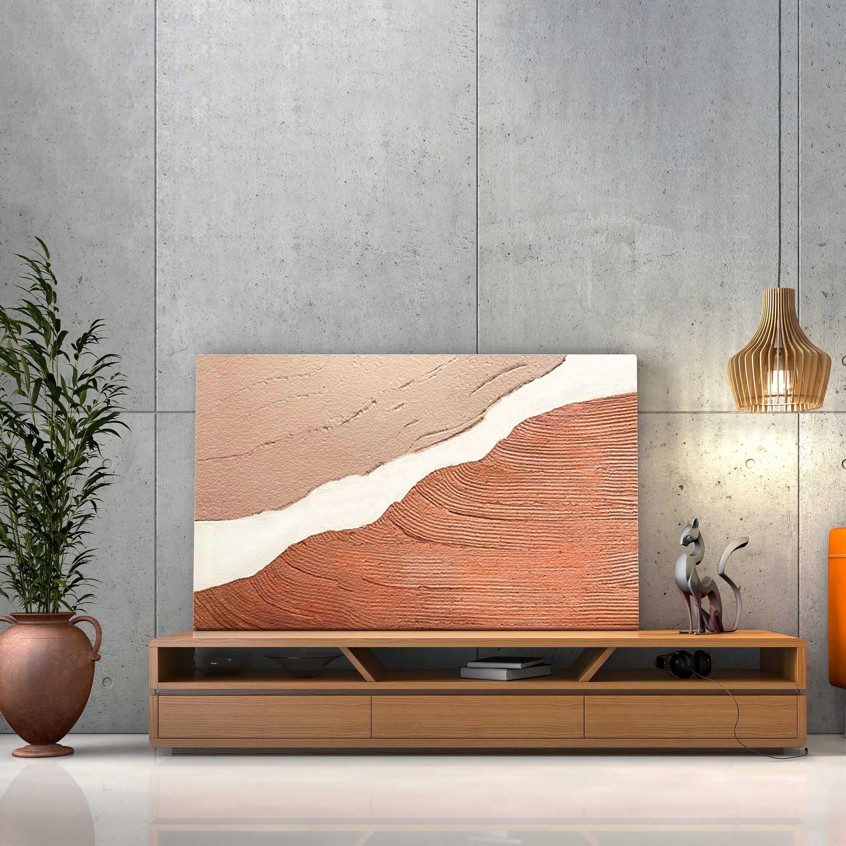 Terracotta Texture Minimalist Abstract Boho Canvas Art