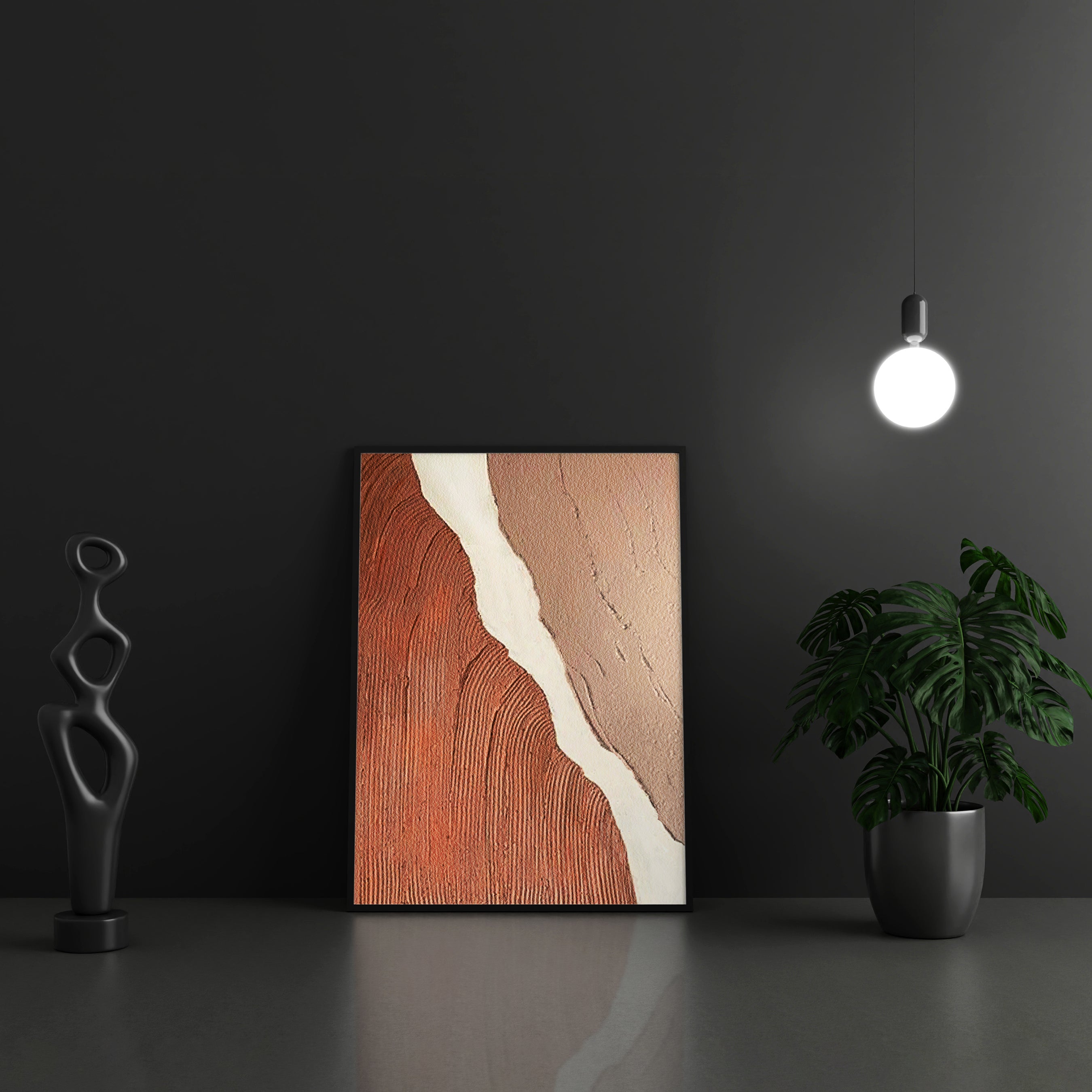 Terracotta Texture Minimalist Abstract Boho Canvas Art
