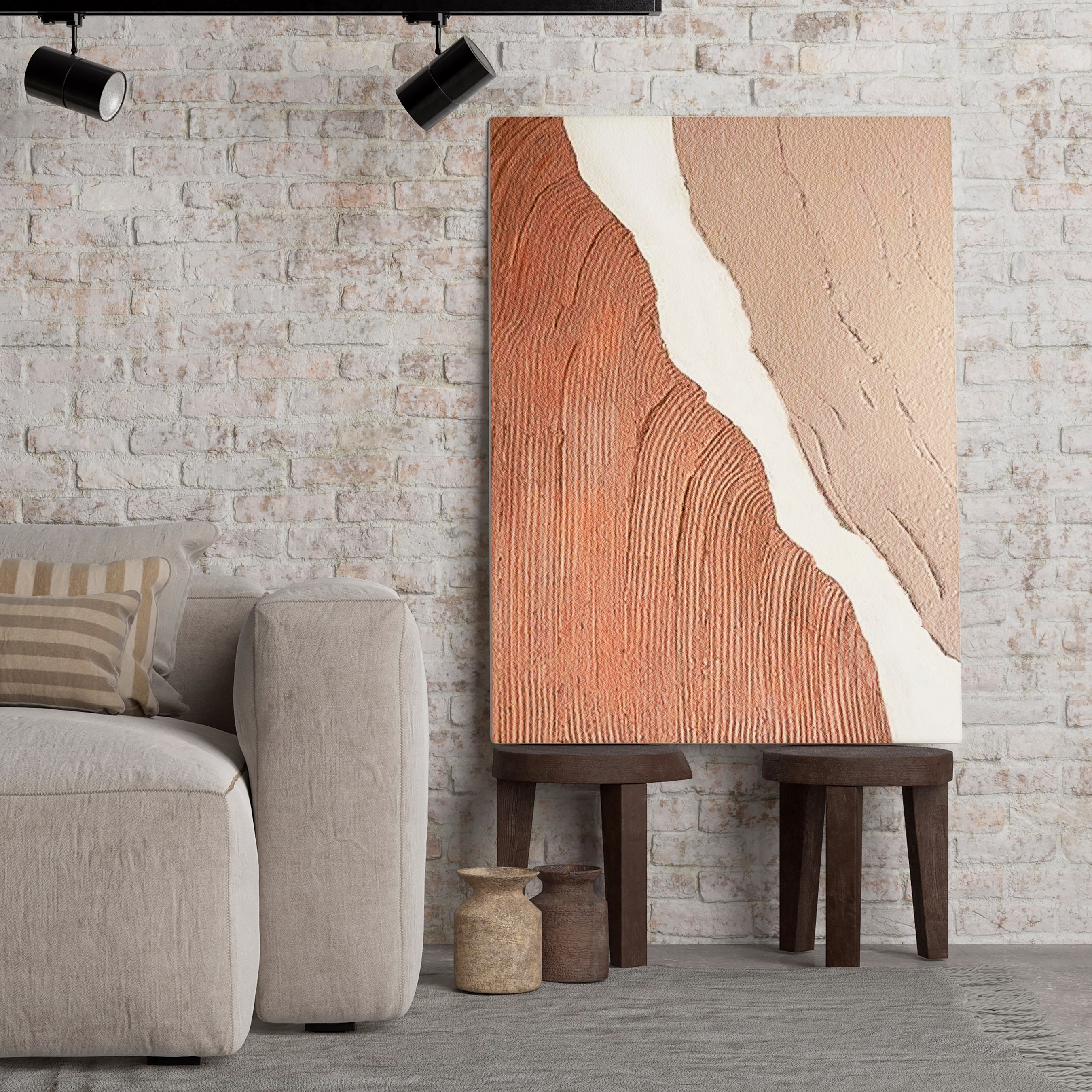 Terracotta Texture Minimalist Abstract Boho Canvas Art