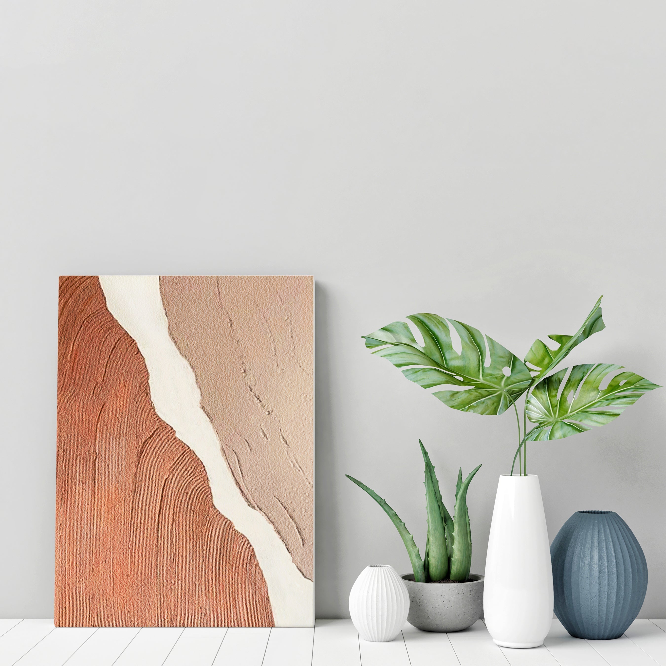 Terracotta Texture Minimalist Abstract Boho Canvas Art
