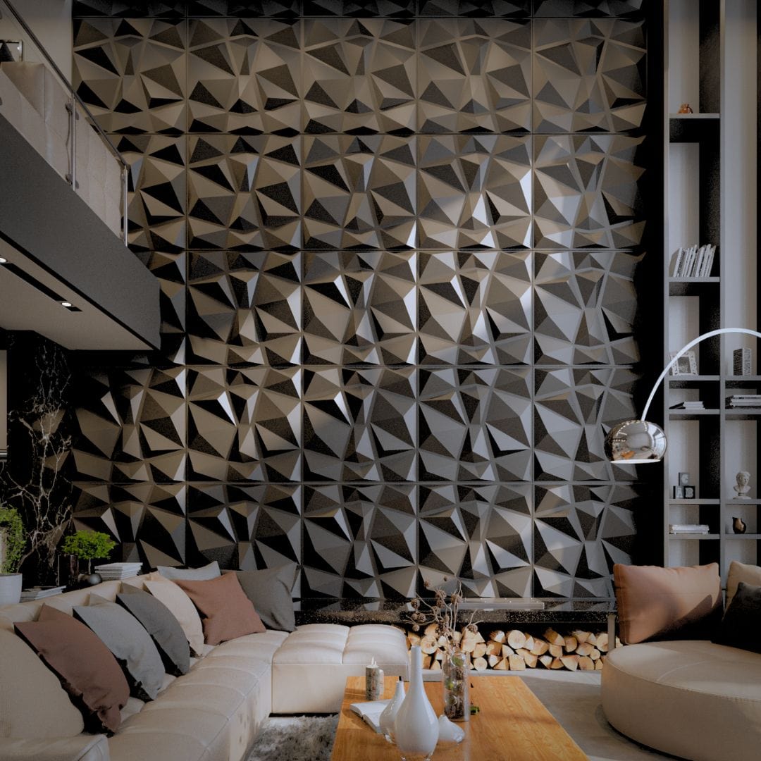 Diamond Fever Square 3D Leather Wall Panel