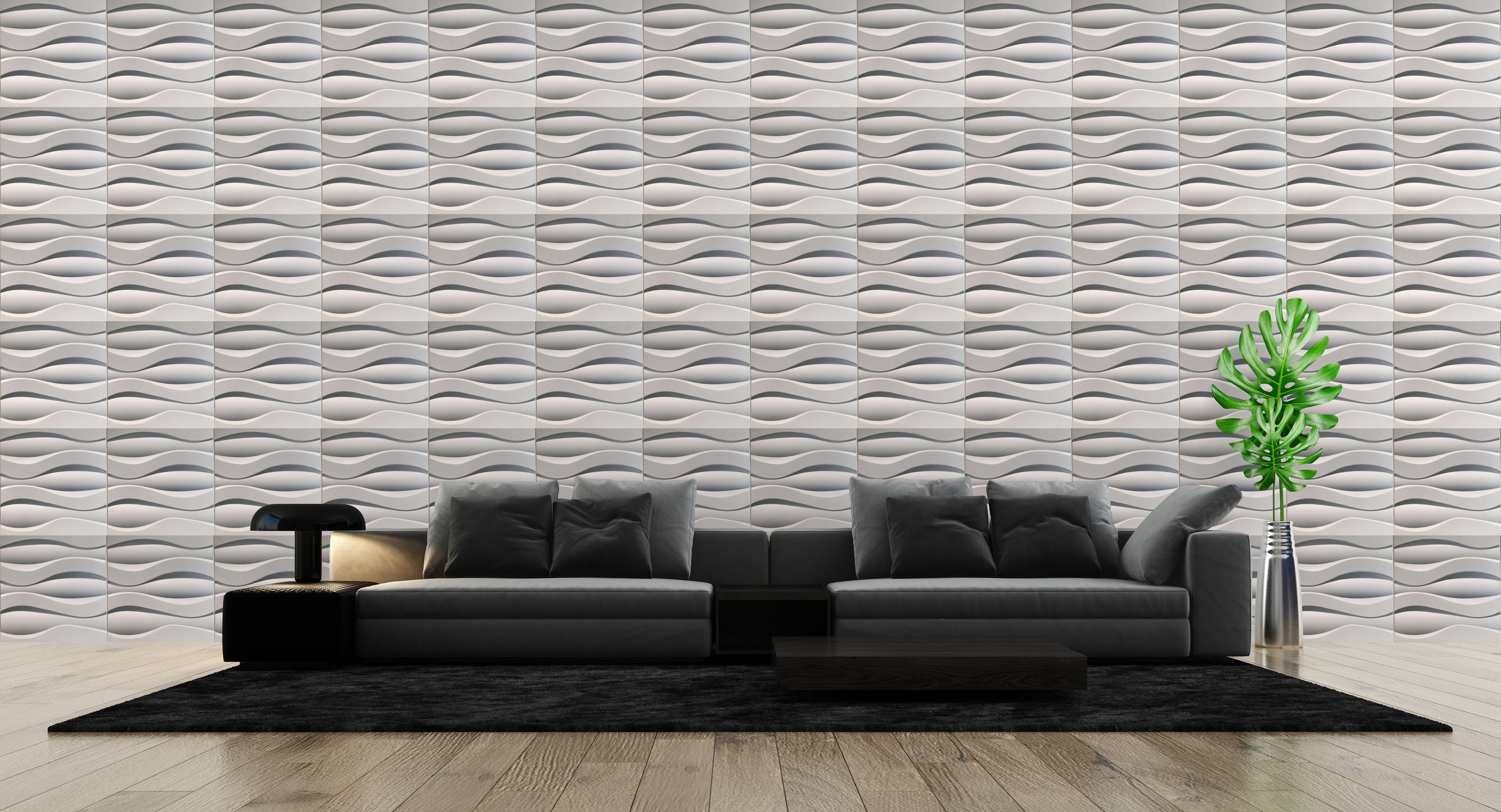 Back Wave PVC Wall Panel (Set of 12)