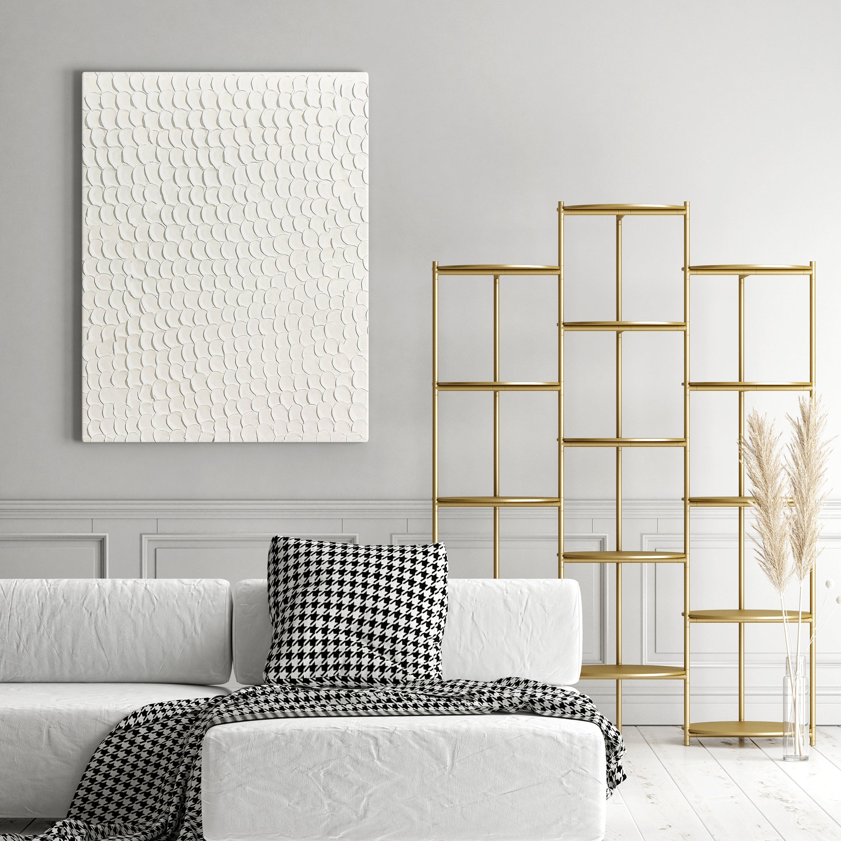 White Texture Painting Spackle Art Abstract Texture Canvas