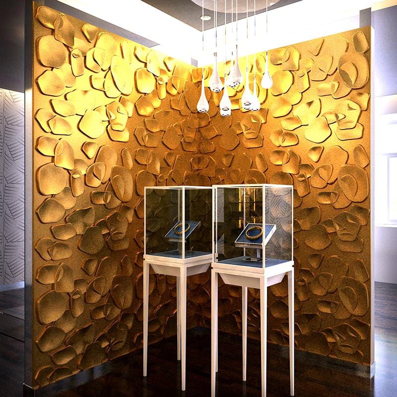 Ripple Square 3D Leather Wall Panel