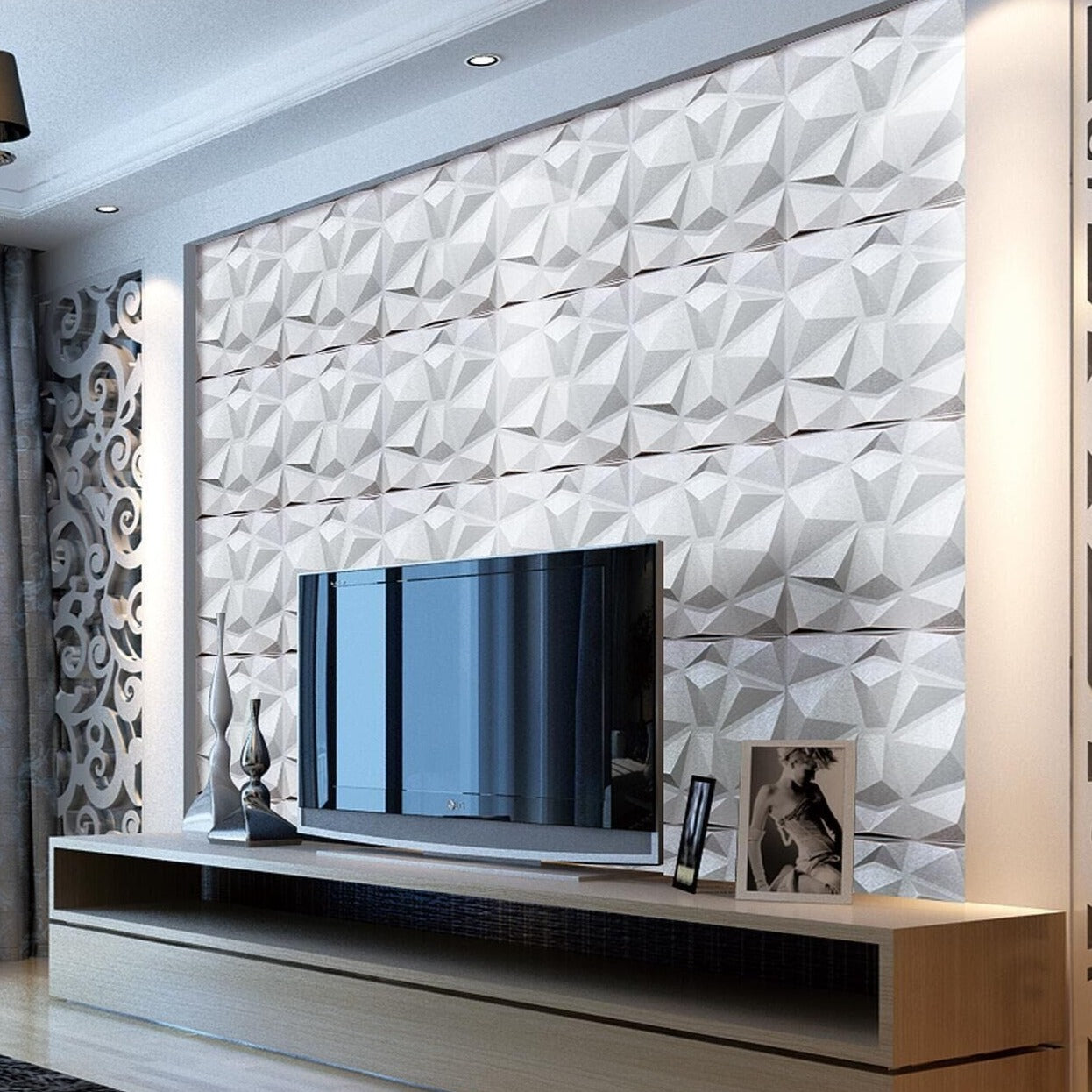 Diamond Fever Square 3D Leather Wall Panel