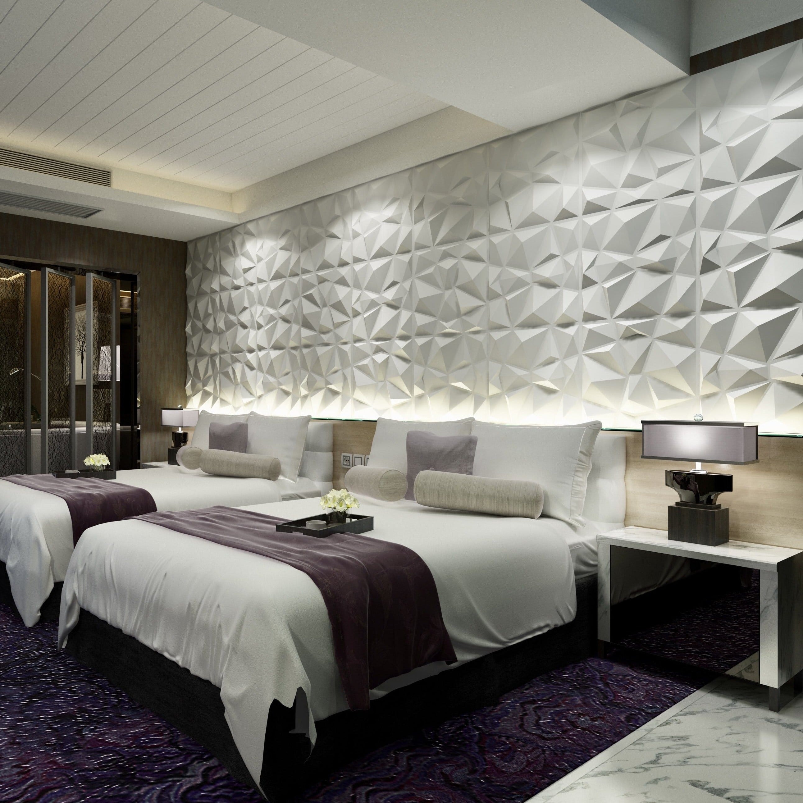 Diamond Fever Square 3D Leather Wall Panel