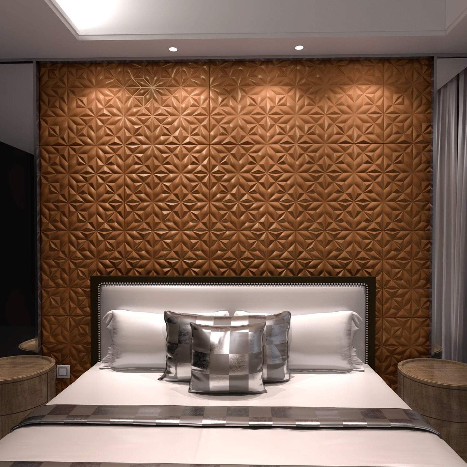 Spear Square 3D Leather Wall Panel