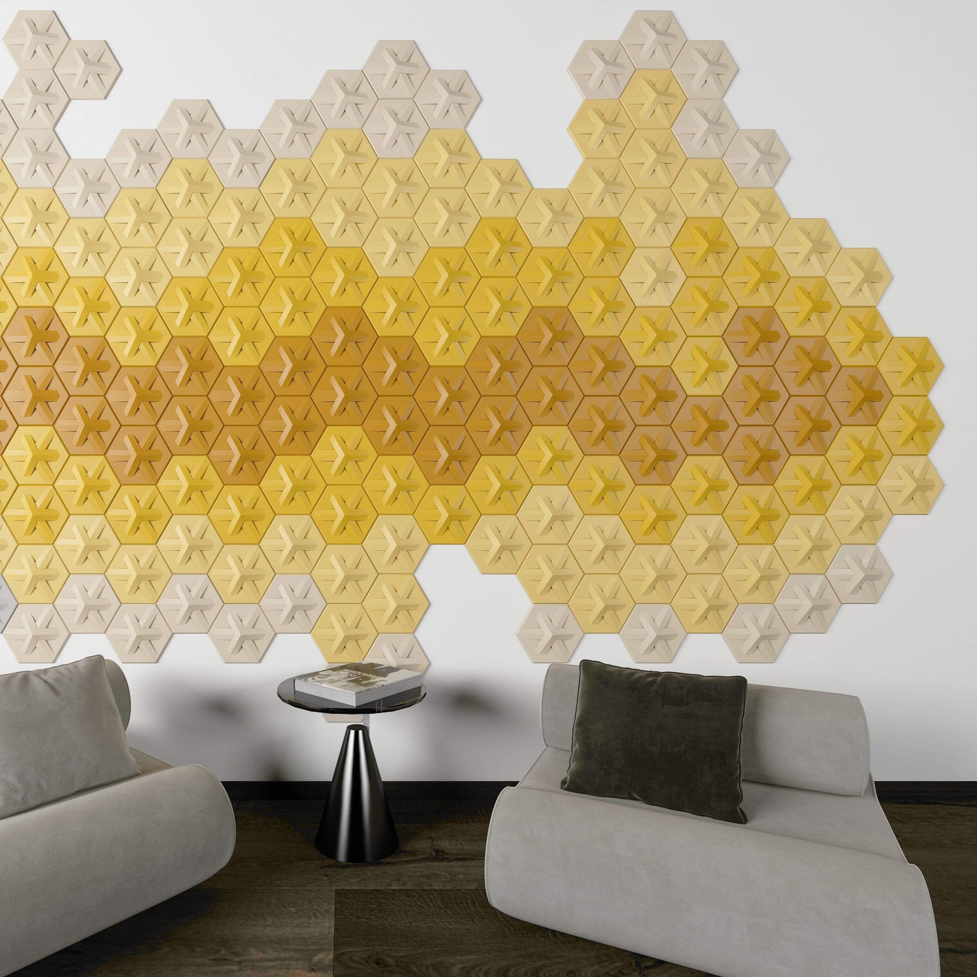 Asterisk Hexagon 3D Leather Wall Panel
