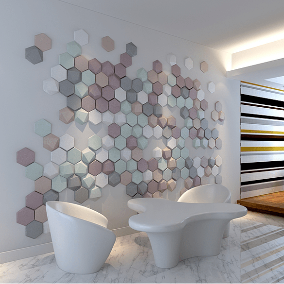 Trapezoid Hexagon 3D Leather Wall Panel