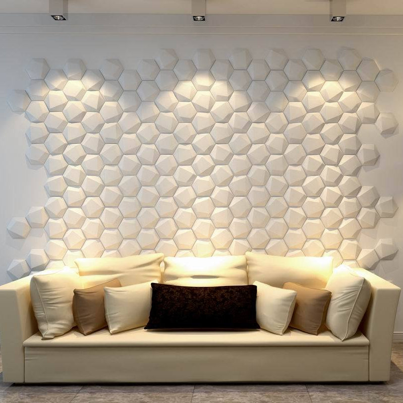 Trapezoid Hexagon 3D Leather Wall Panel