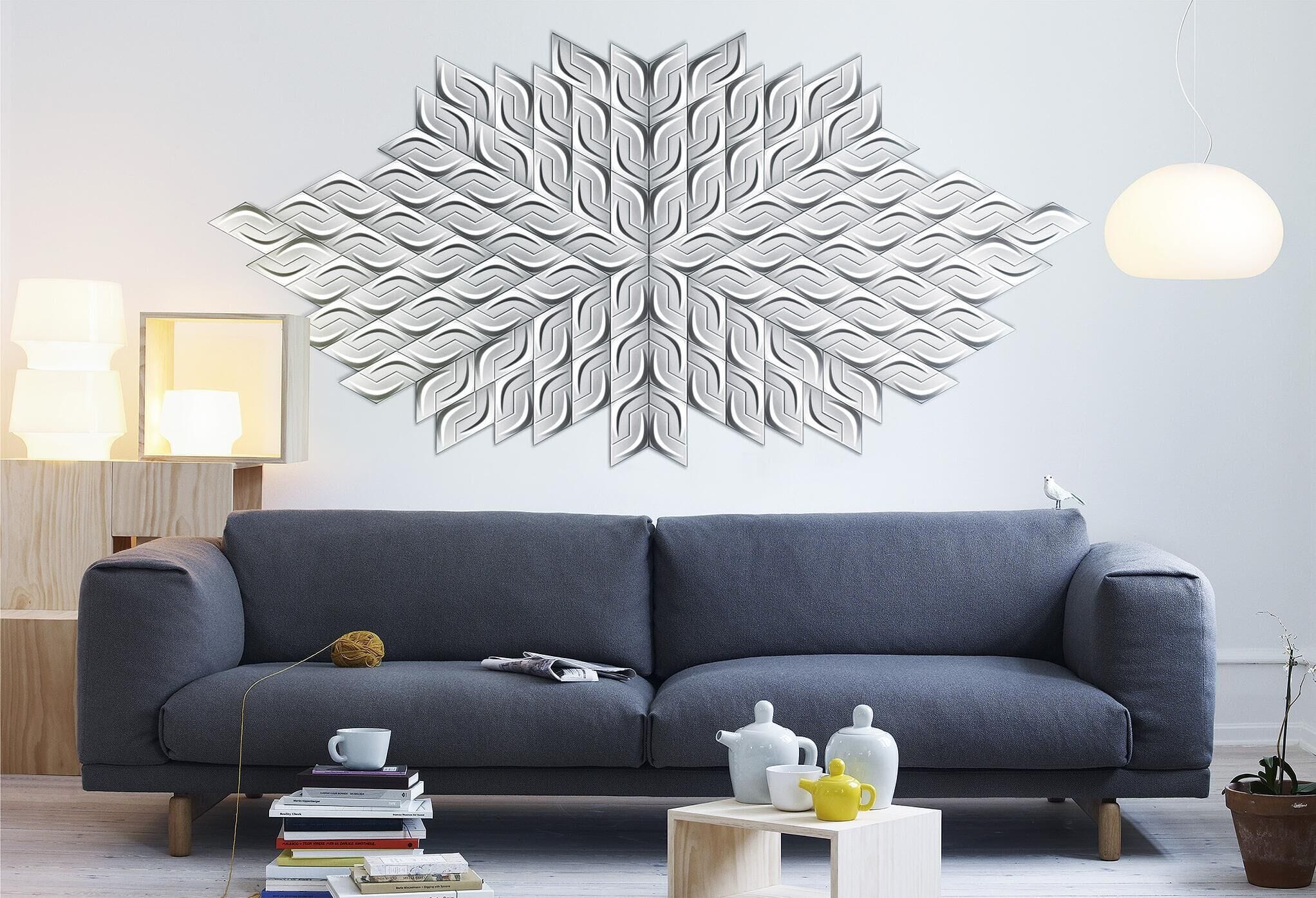 Samurai Geometric 3D Leather Wall Panel