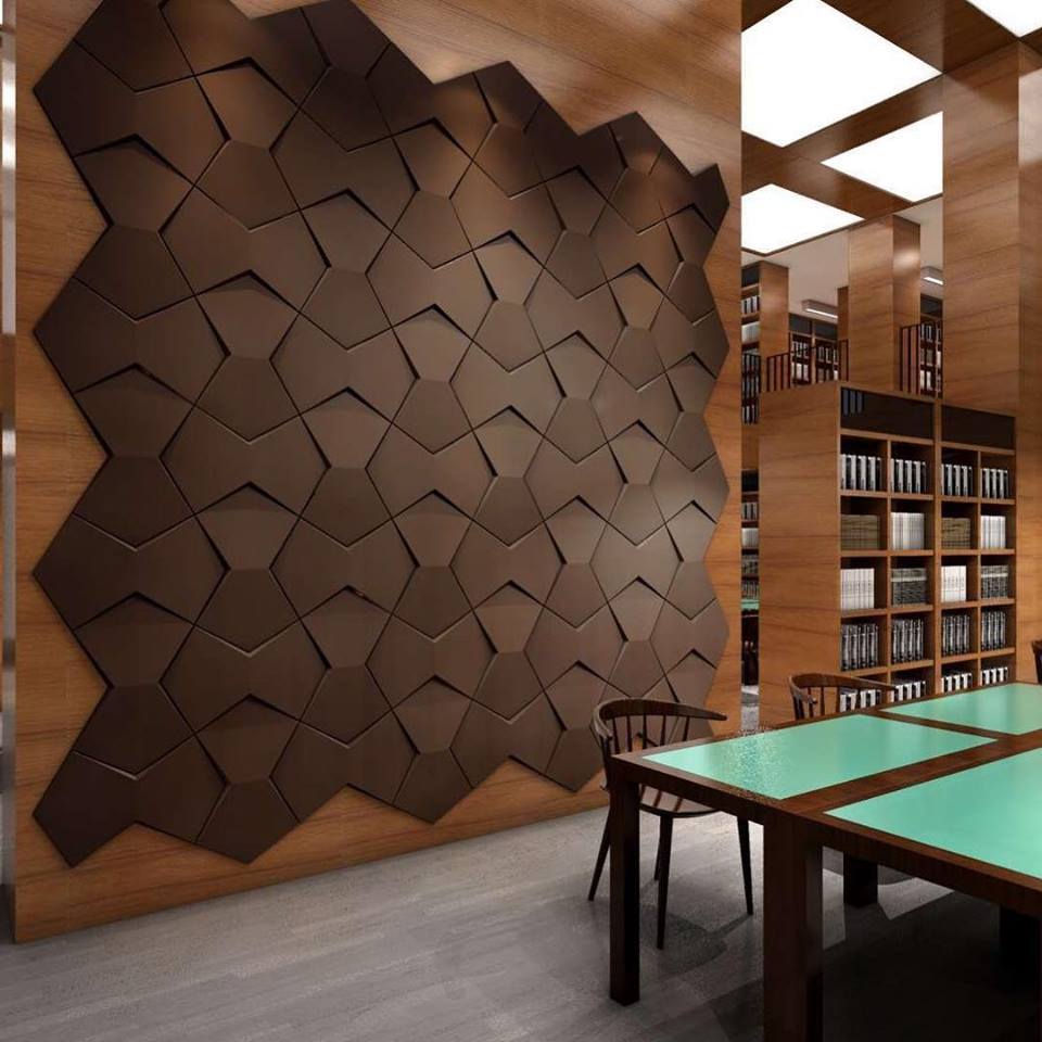 Bowtie Geometric 3D Leather Wall Panel