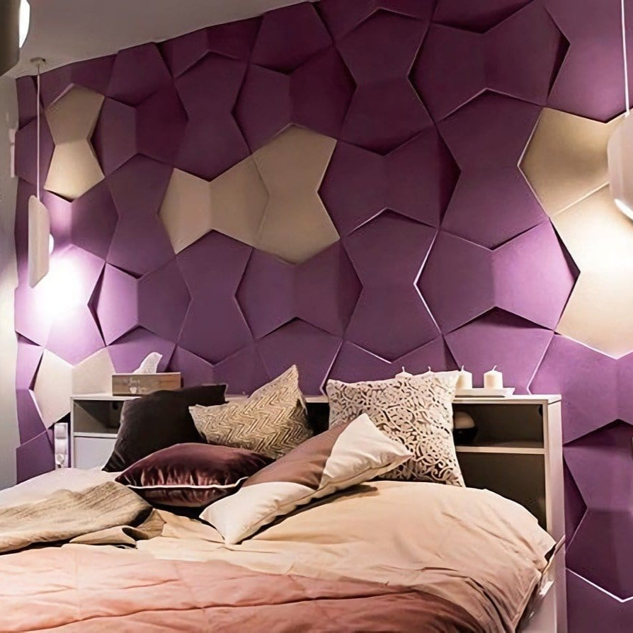 Bowtie Geometric 3D Leather Wall Panel