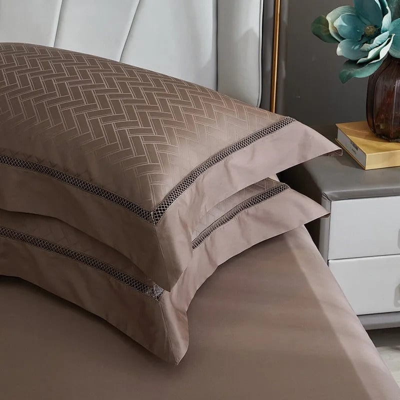 Elegance Brown Duvet Cover Set (Long-Staple Sateen Cotton)
